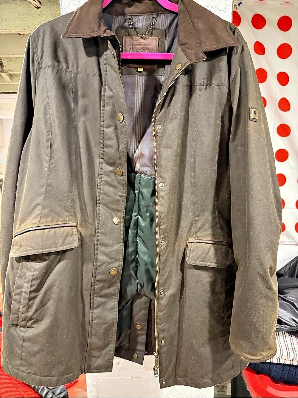 Dubarry waxed Field Jacket in Brown & Green Size UK 16